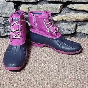 Women's Sperry Top sider duck waterproof rain winter boots pink sz 6